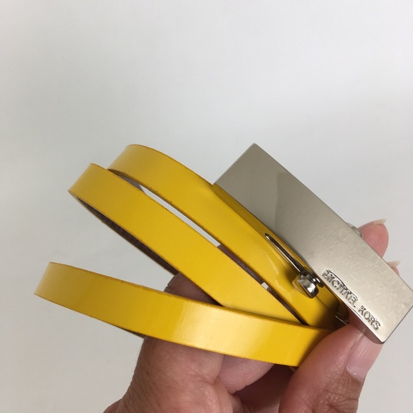 Michael Kors Accessories - Michael Kors Vegan Leather Belt Yellow Sz. Medium